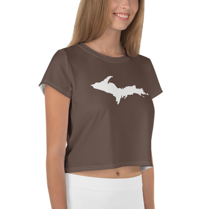 Michigan Upper Peninsula Crop Top (w/ UP Outline) | Sporty - Warren Tank Grey