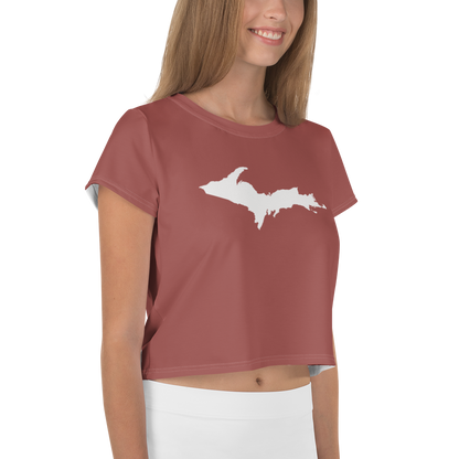 Michigan Upper Peninsula Crop Top (w/ UP Outline) | Sporty - Ore Dock Red