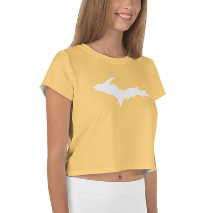 Michigan Upper Peninsula Crop Top (w/ UP Outline) | Sporty - Citrine