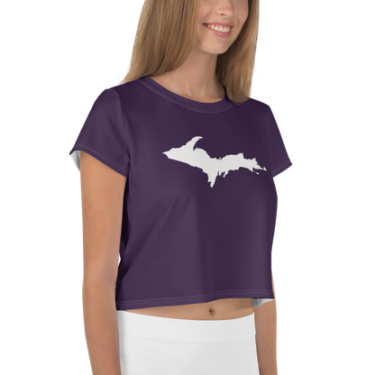 Michigan Upper Peninsula Crop Top (w/ UP Outline) | Sporty - Blackcurrant