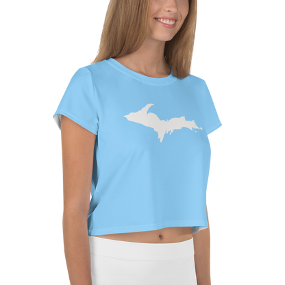 Michigan Upper Peninsula Crop Top (w/ UP Outline) | Sporty - DTW Blue