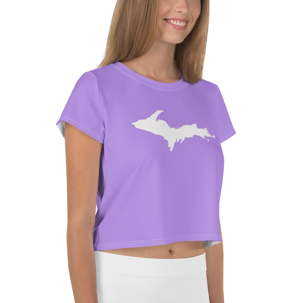 Michigan Upper Peninsula Crop Top (w/ UP Outline) | Sporty - Lavender