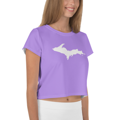 Michigan Upper Peninsula Crop Top (w/ UP Outline) | Sporty - Lavender