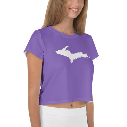 Michigan Upper Peninsula Crop Top (w/ UP Outline) | Sporty - Lake Iris