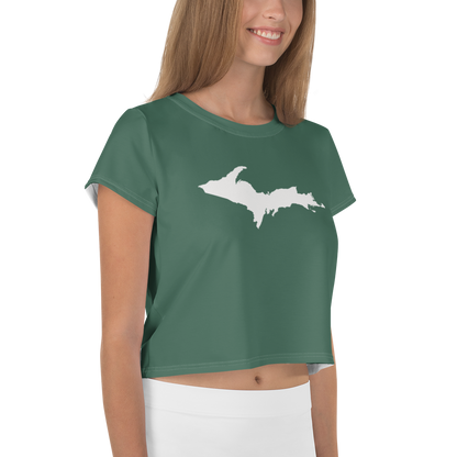 Michigan Upper Peninsula Crop Top (w/ UP Outline) | Sporty - Ginger Ale Green