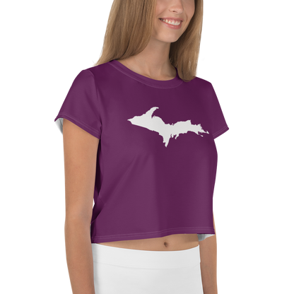 Michigan Upper Peninsula Crop Top (w/ UP Outline) | Sporty - Tyrian Purple