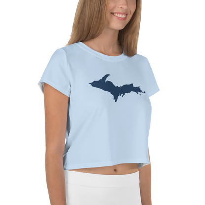 Michigan Upper Peninsula Crop Top (w/ UP Outline) | Sporty - Light Blue