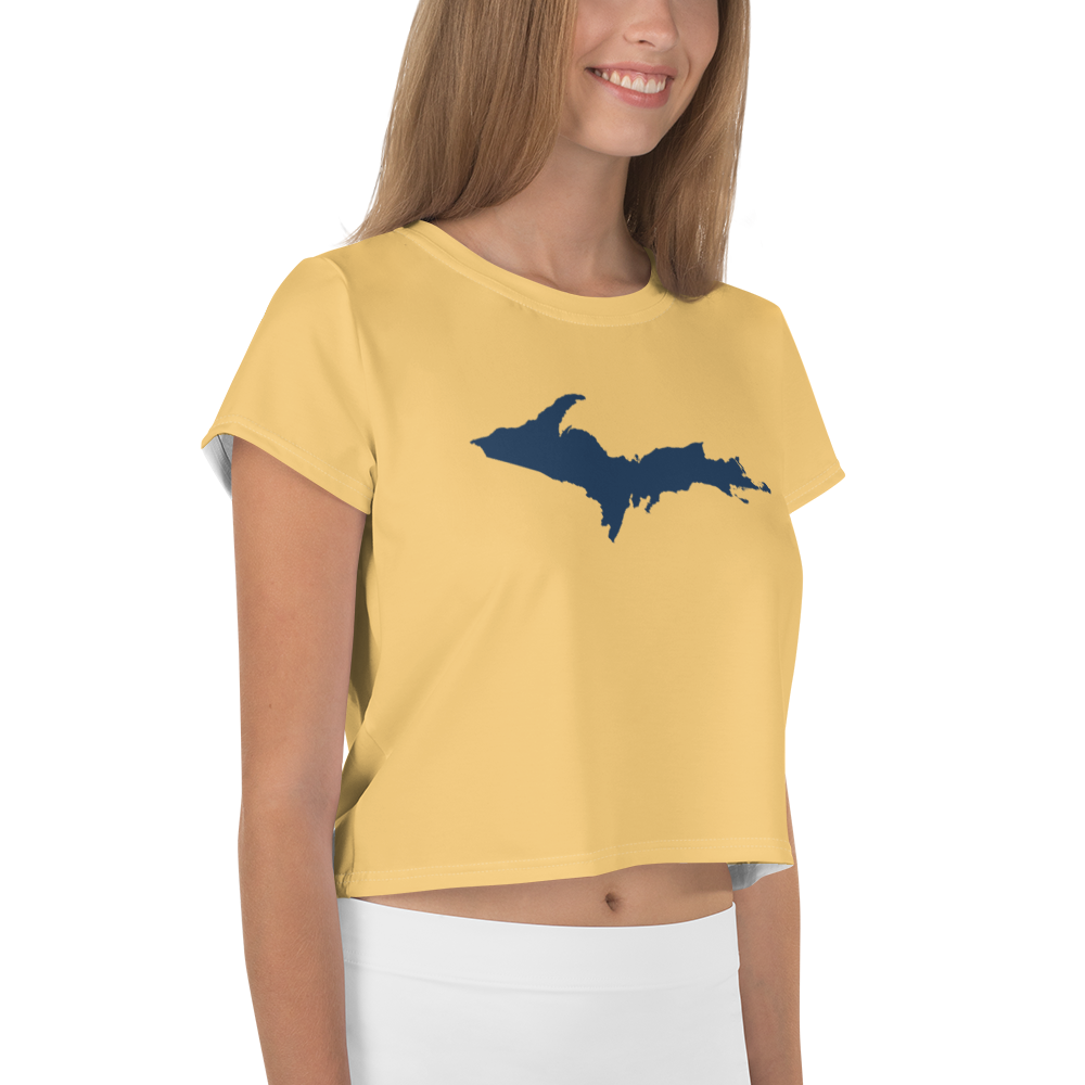 Michigan Upper Peninsula Crop Top (w/ UP Outline) | Sporty - Citrine