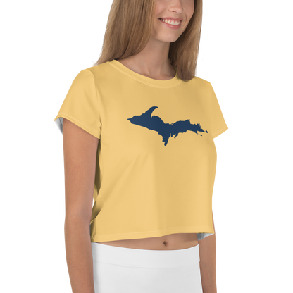 Michigan Upper Peninsula Crop Top (w/ UP Outline) | Sporty - Citrine