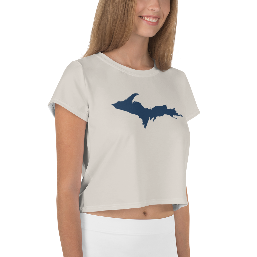 Michigan Upper Peninsula Crop Top (w/ UP Outline) | Sporty - Canvas Color