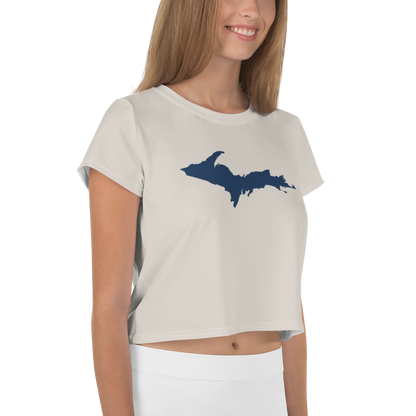 Michigan Upper Peninsula Crop Top (w/ UP Outline) | Sporty - Canvas Color