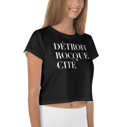 'Détroit Rocque Cité' Crop Top | Sporty - Black