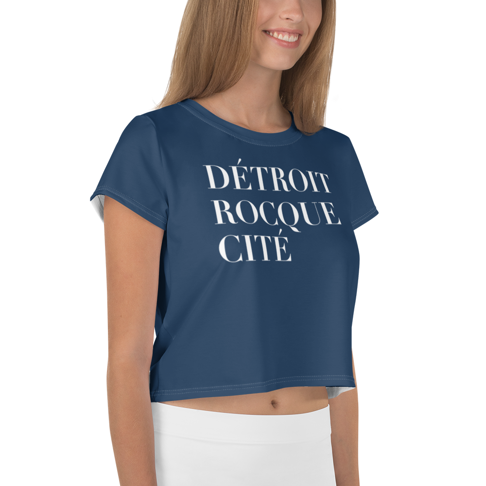 'Détroit Rocque Cité' Crop Top | Sporty - Navy