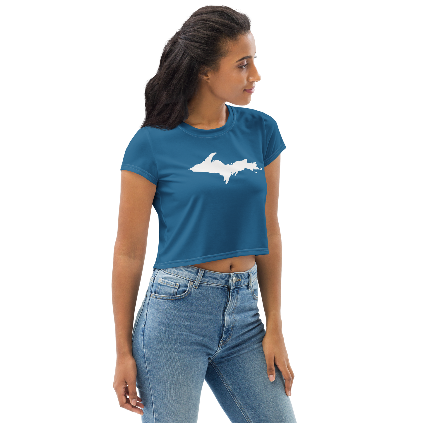 Michigan Upper Peninsula Crop Top (w/ UP Outline) | Sporty - Blueberry