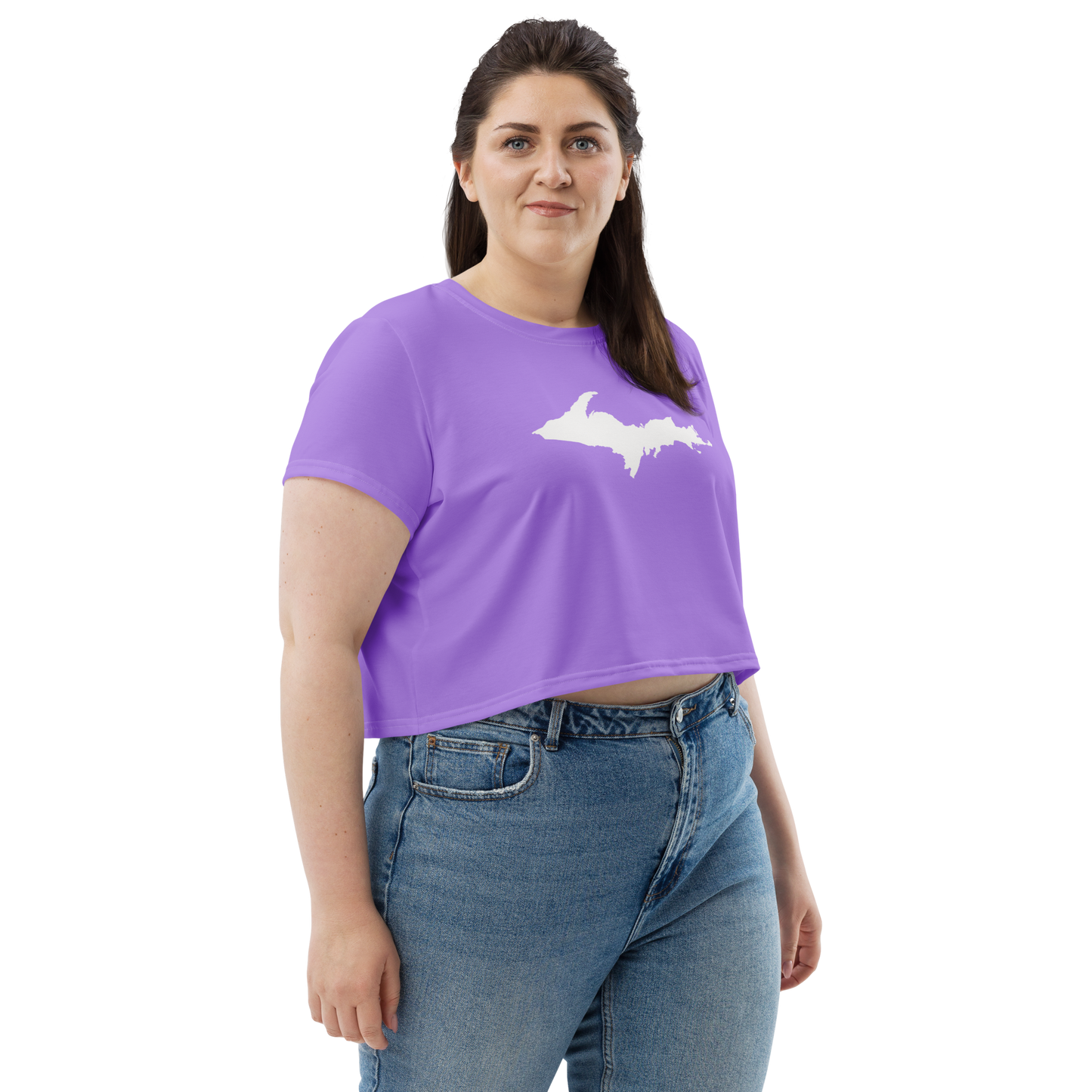 Michigan Upper Peninsula Crop Top (w/ UP Outline) | Sporty - Lavender