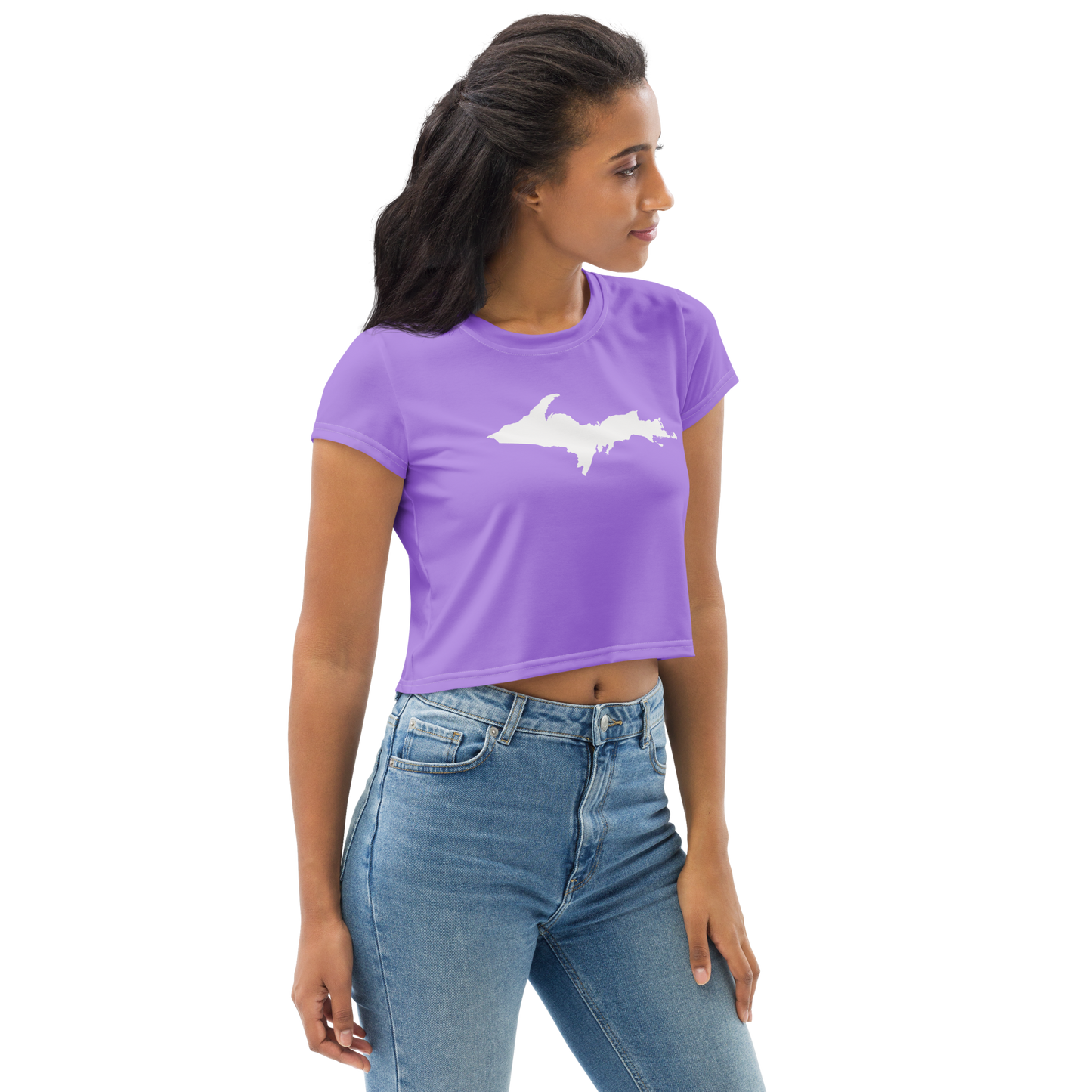 Michigan Upper Peninsula Crop Top (w/ UP Outline) | Sporty - Lavender