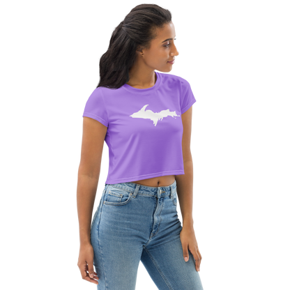 Michigan Upper Peninsula Crop Top (w/ UP Outline) | Sporty - Lavender