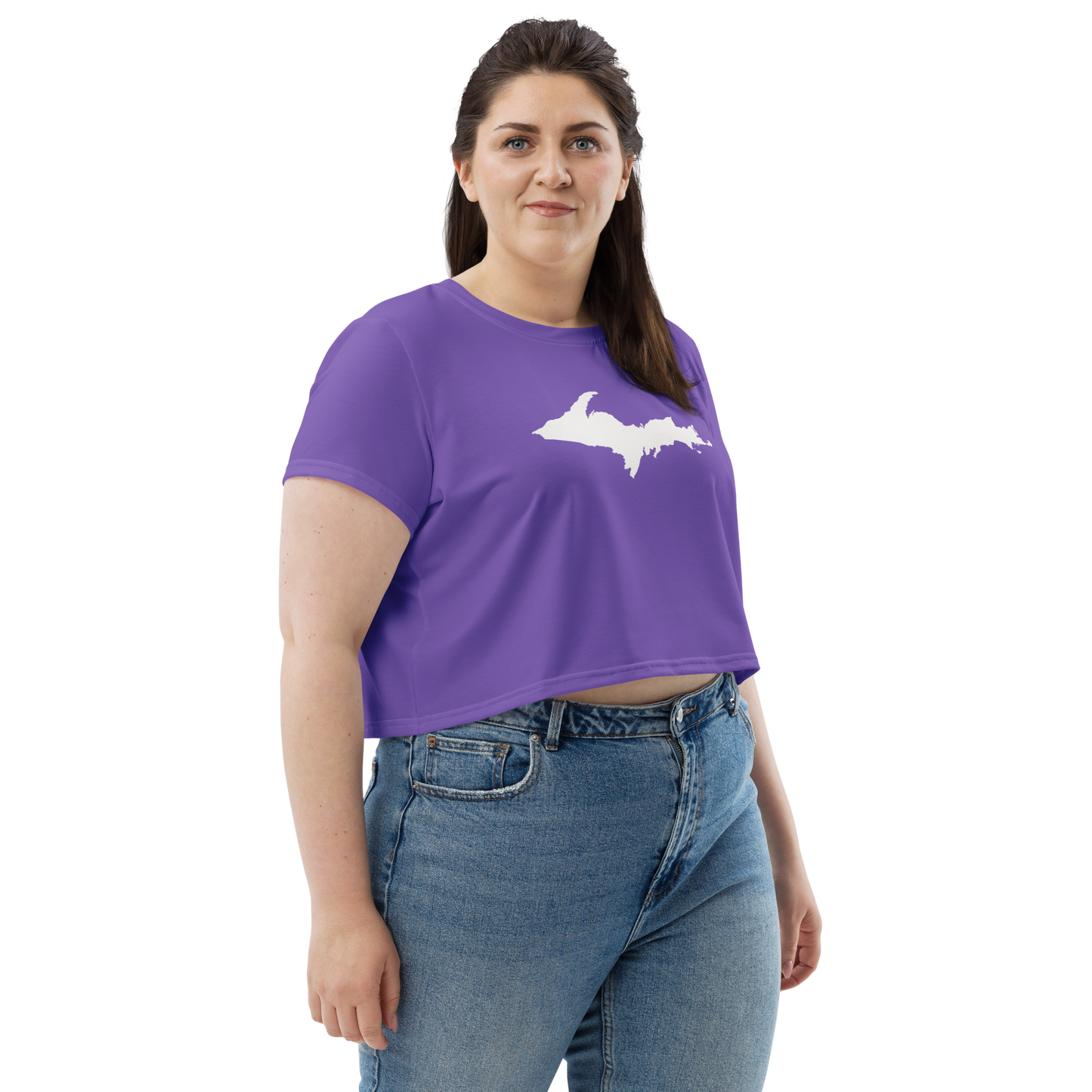 Michigan Upper Peninsula Crop Top (w/ UP Outline) | Sporty - Lake Iris