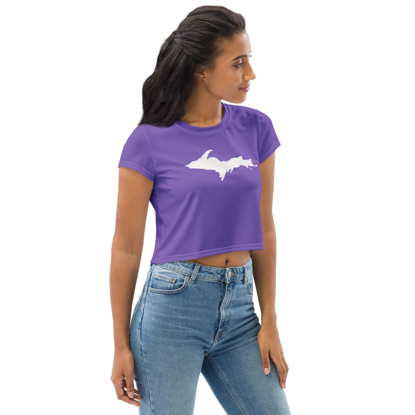 Michigan Upper Peninsula Crop Top (w/ UP Outline) | Sporty - Lake Iris