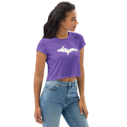 Michigan Upper Peninsula Crop Top (w/ UP Outline) | Sporty - Lake Iris