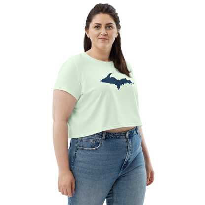 Michigan Upper Peninsula Crop Top (w/ UP Outline) | Sporty - Dew Green