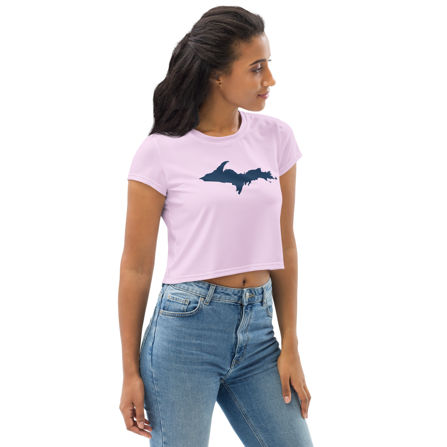 Michigan Upper Peninsula Crop Top (w/ UP Outline) | Sporty - Pale Lavender