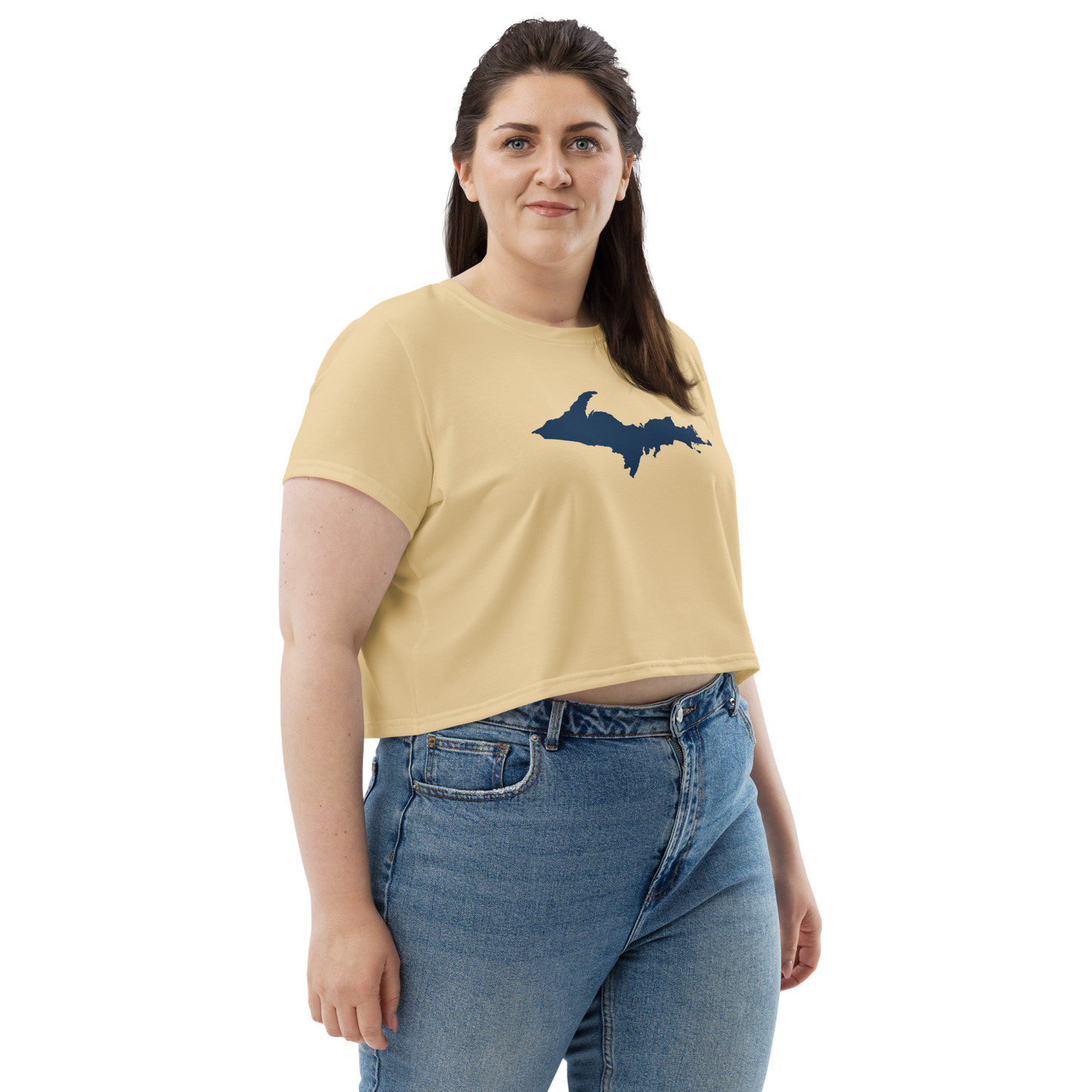 Michigan Upper Peninsula Crop Top (w/ UP Outline) | Sporty - Maple Color