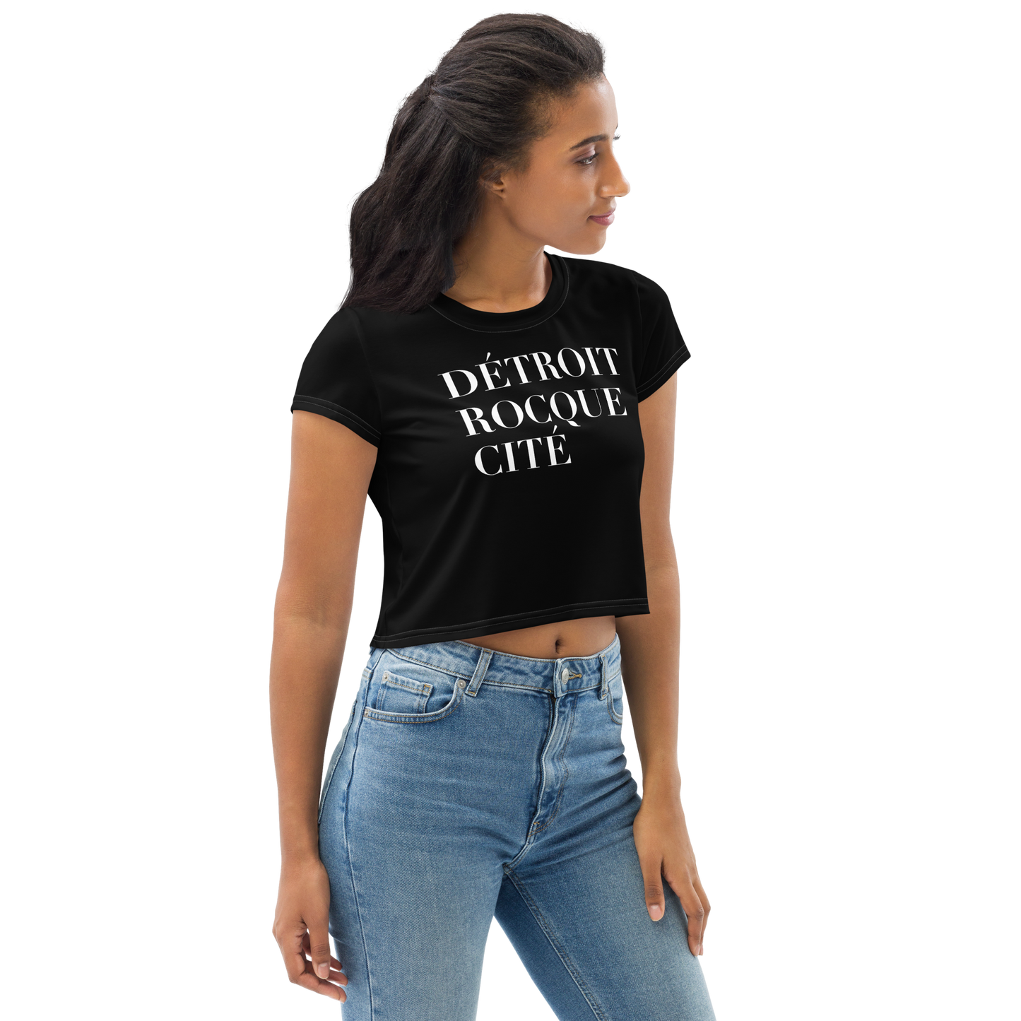 'Détroit Rocque Cité' Crop Top | Sporty - Black