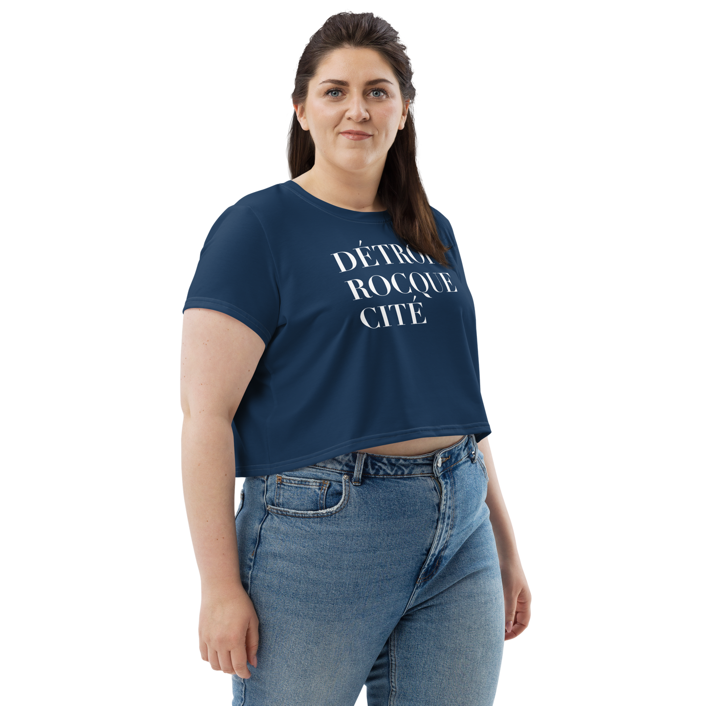 'Détroit Rocque Cité' Crop Top | Sporty - Navy