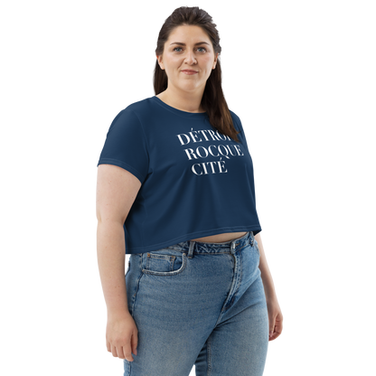 'Détroit Rocque Cité' Crop Top | Sporty - Navy