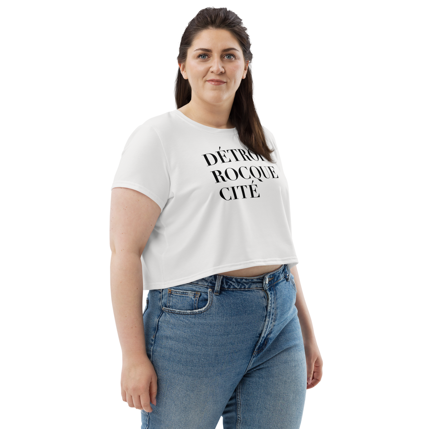 'Détroit Rocque Cité' Crop Top | Sporty - Birch Bark White