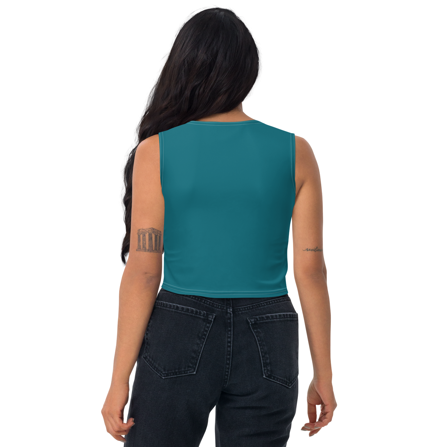 Michigan Upper Peninsula Crop Tank (w/ UP Outline) | Auburn Hills Teal