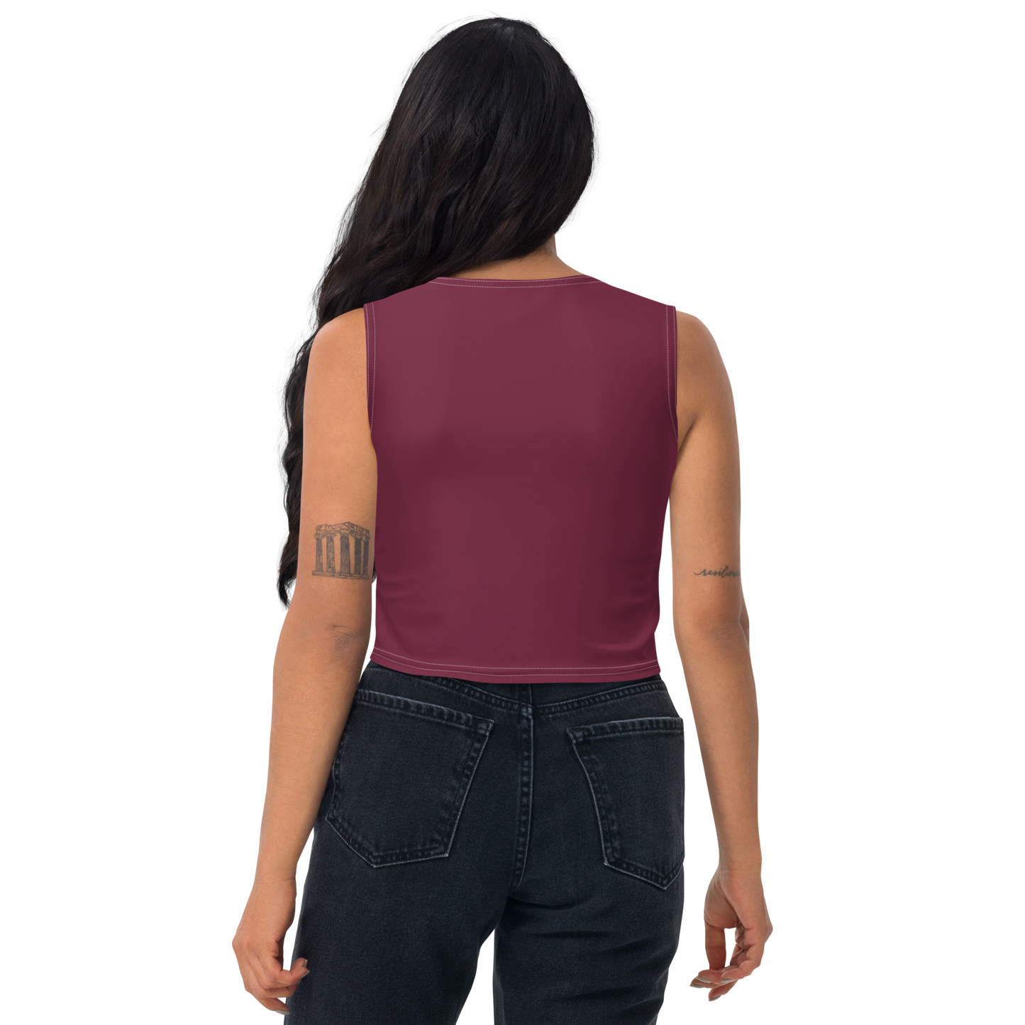 Michigan Upper Peninsula Crop Tank (w/ UP Outline) | Old Mission Burgundy