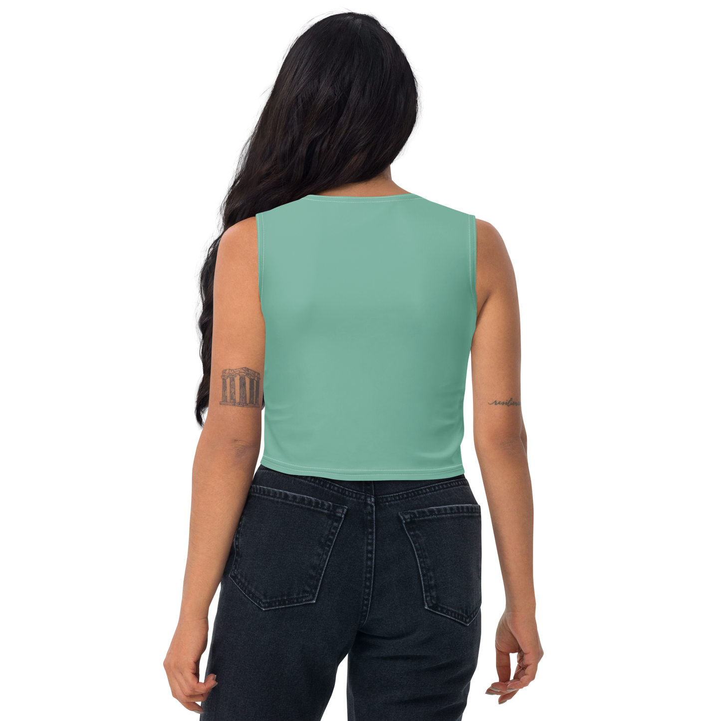 Michigan Upper Peninsula Crop Tank (w/ UP Outline) | Metallic Mint Green