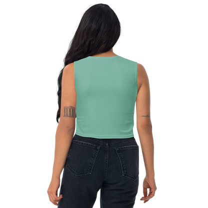 Michigan Upper Peninsula Crop Tank (w/ UP Outline) | Metallic Mint Green