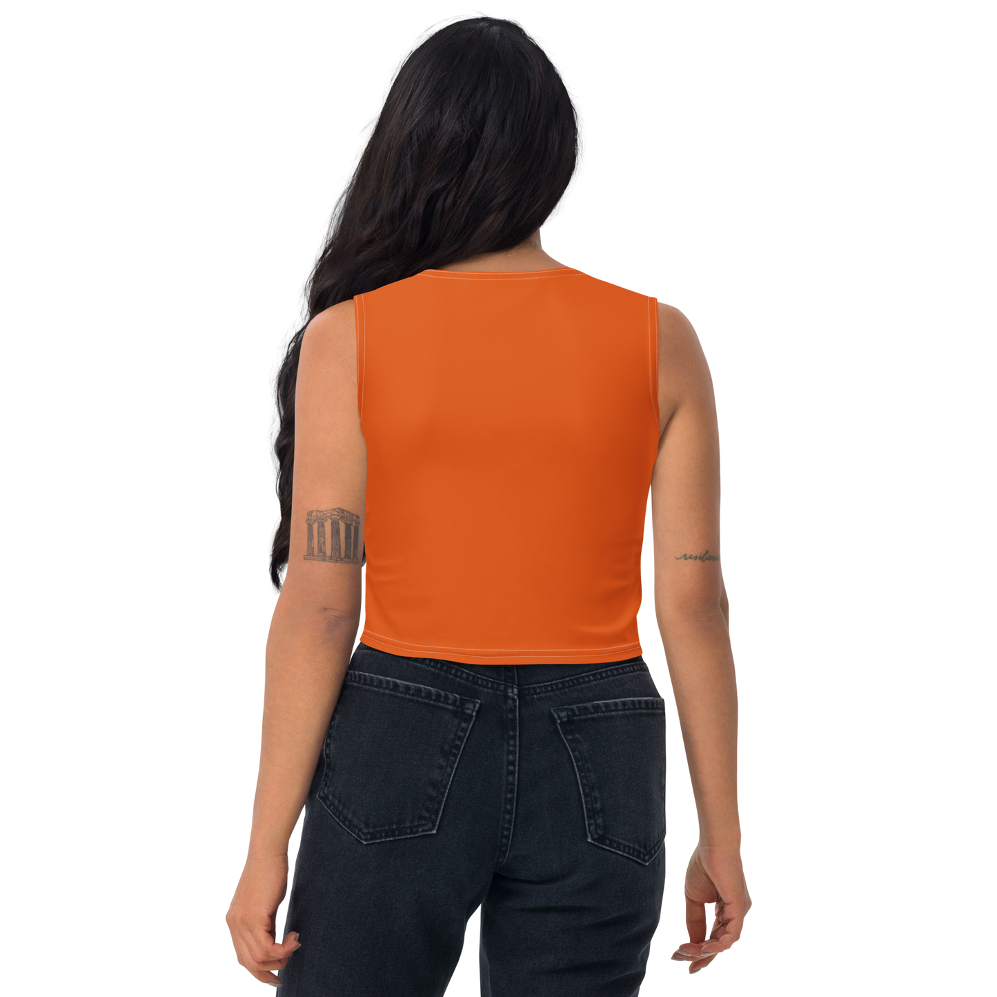 Michigan Upper Peninsula Crop Tank (w/ UP Outline) | Maple Leaf Orange