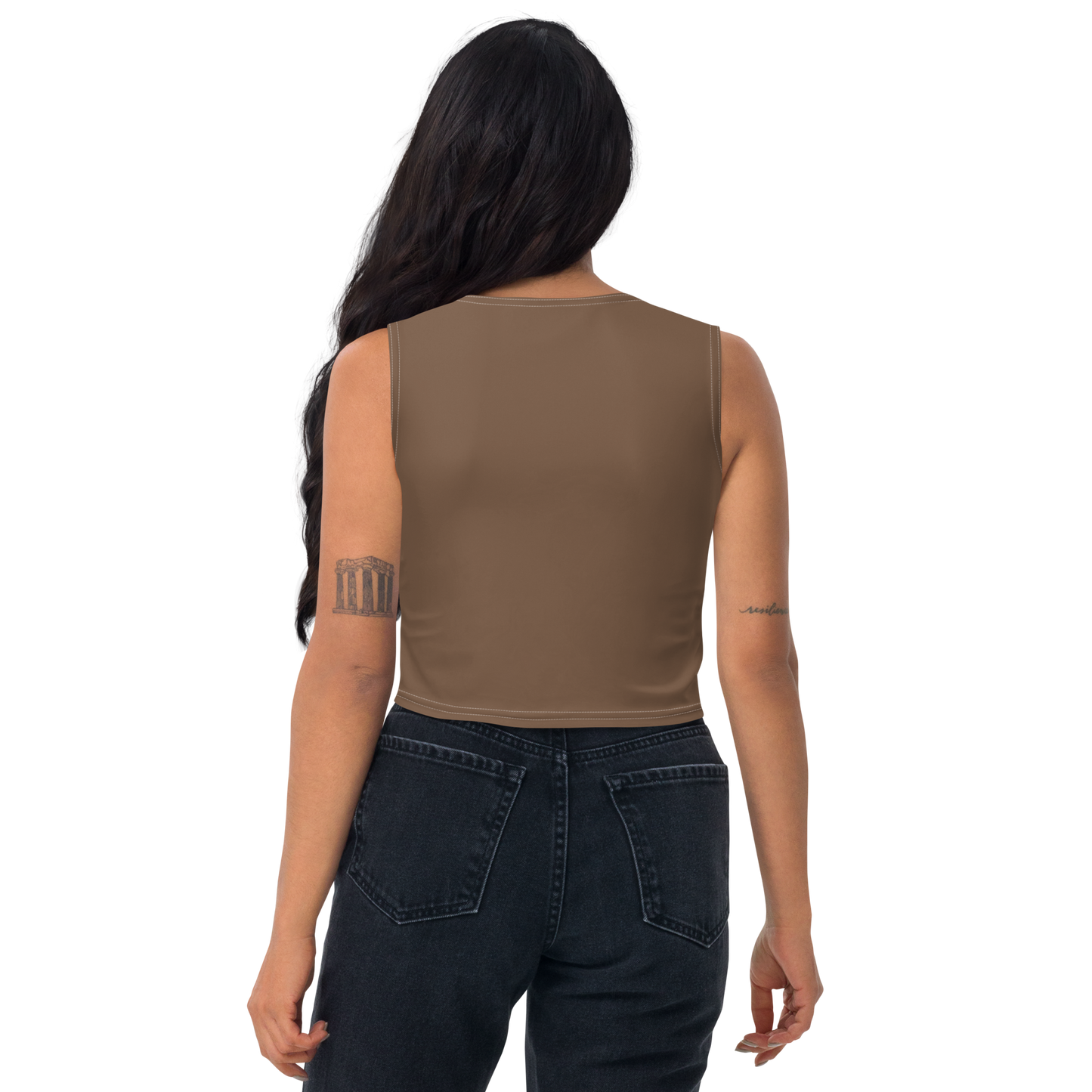 Michigan Upper Peninsula Crop Tank (w/ UP Outline) | Coffee Color