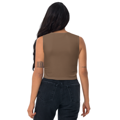 Michigan Upper Peninsula Crop Tank (w/ UP Outline) | Coffee Color