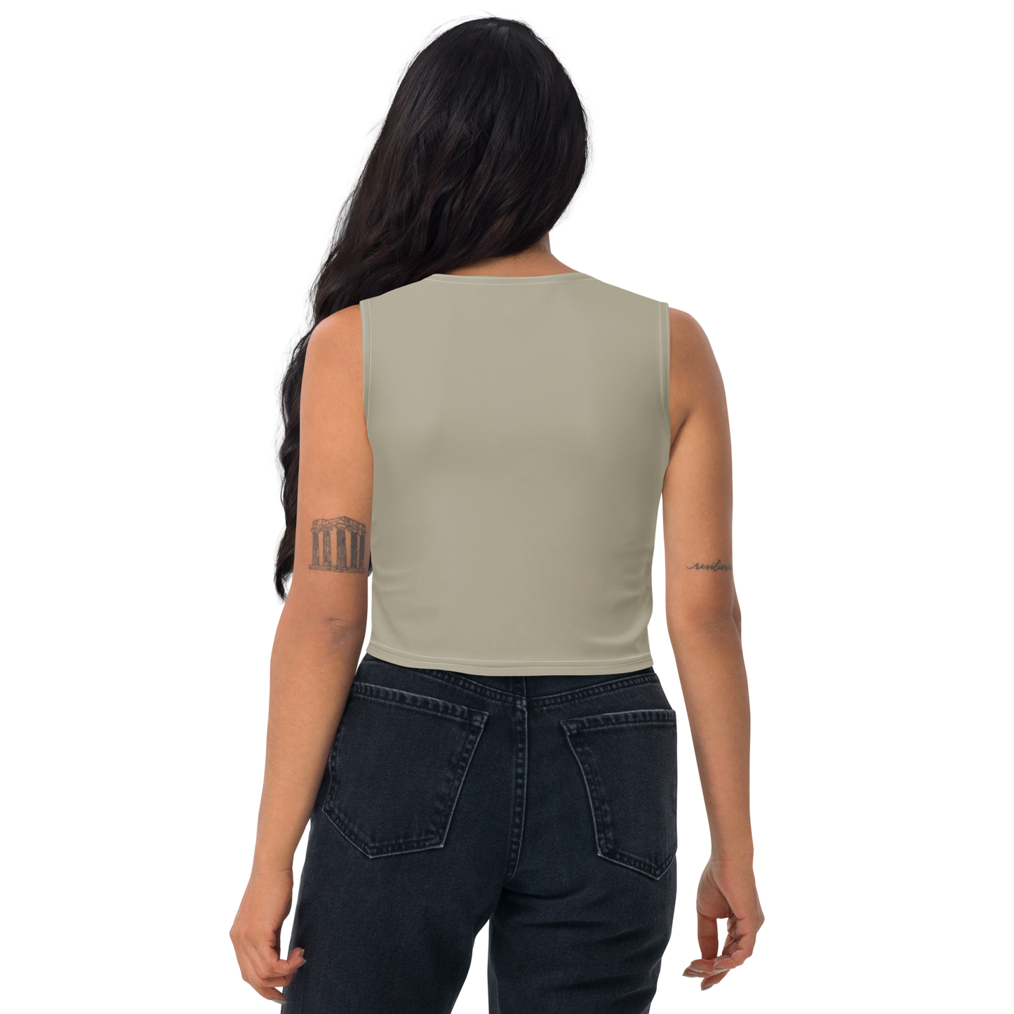 Michigan Upper Peninsula Crop Tank (w/ UP Outline) | Petoskey Stone Grey