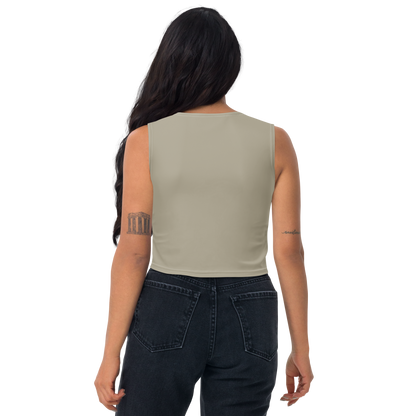 Michigan Upper Peninsula Crop Tank (w/ UP Outline) | Petoskey Stone Grey