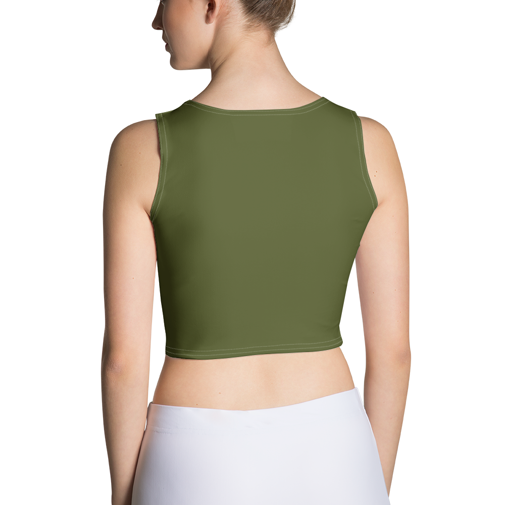 Michigan Upper Peninsula Crop Tank (w/ UP Outline) | Army Green