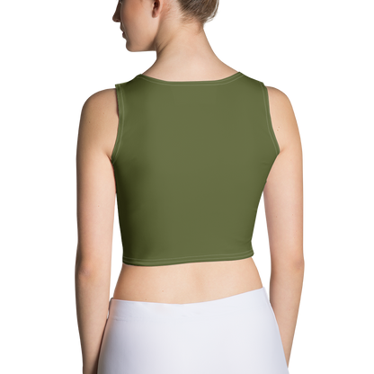 Michigan Upper Peninsula Crop Tank (w/ UP Outline) | Army Green