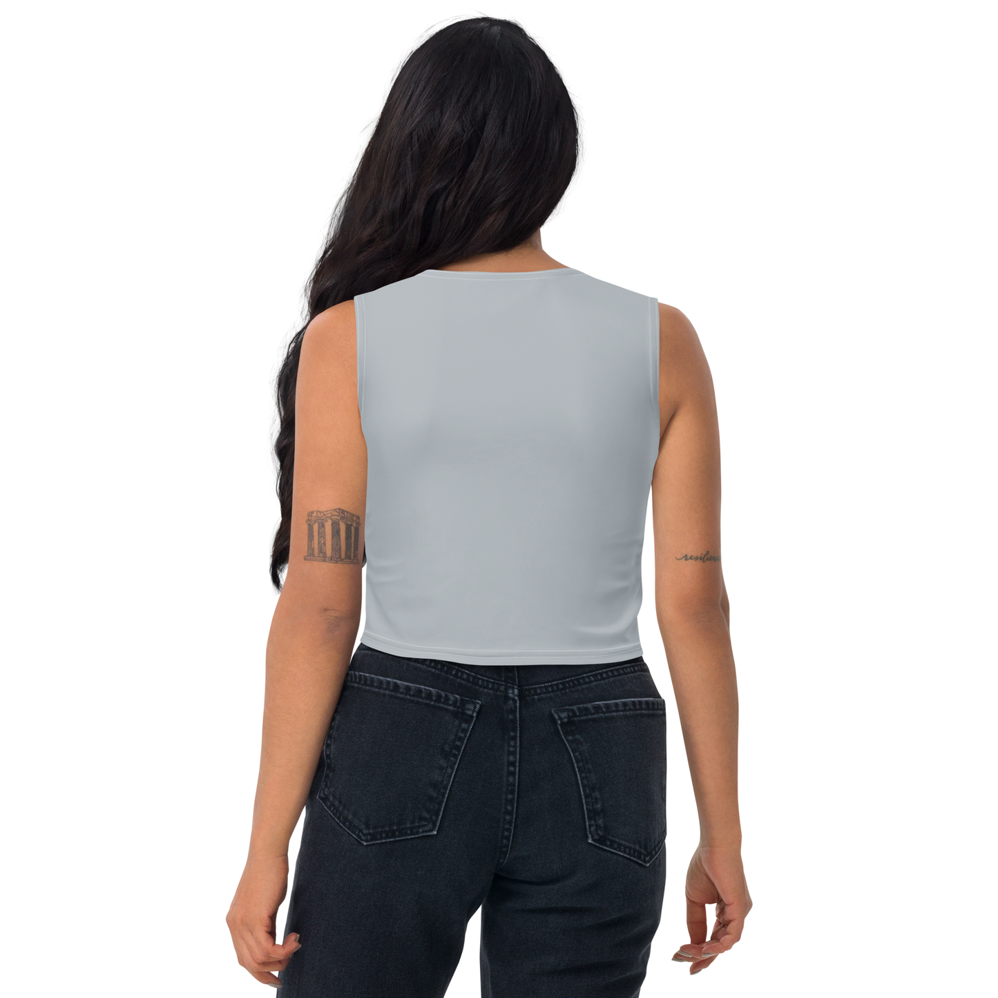 Michigan Upper Peninsula Crop Tank (w/ UP Outline) | Silver