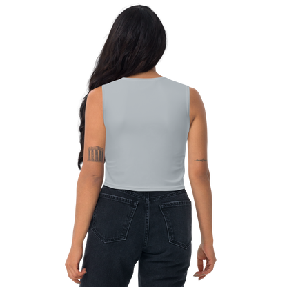 Michigan Upper Peninsula Crop Tank (w/ UP Outline) | Silver