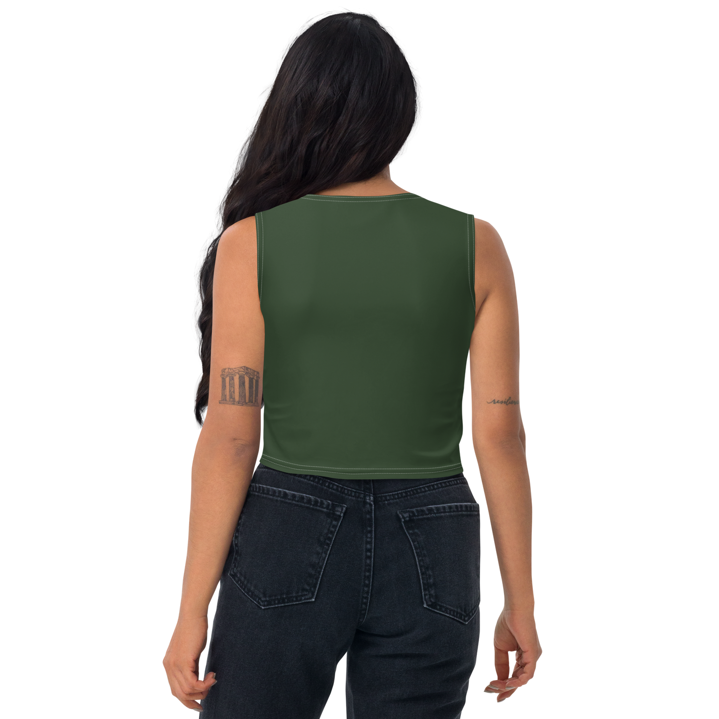 Michigan Upper Peninsula Crop Tank (w/ UP Outline) | Military Green