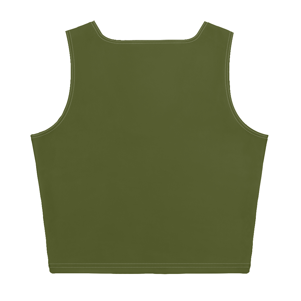 Michigan Upper Peninsula Crop Tank (w/ UP USA Flag) | Army Green