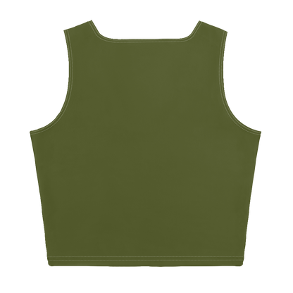 Michigan Upper Peninsula Crop Tank (w/ UP USA Flag) | Army Green