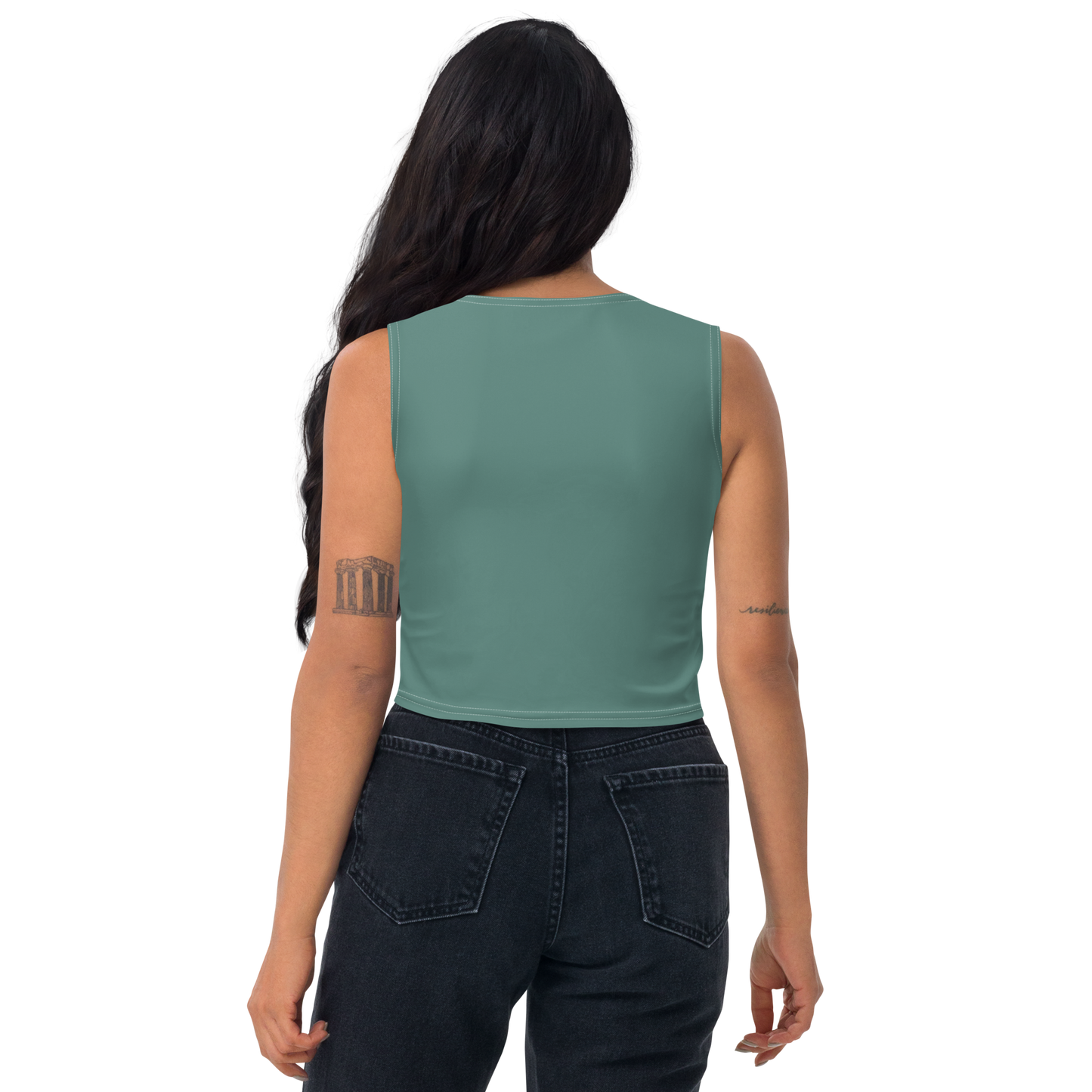 Michigan Upper Peninsula Crop Tank (w/ UP USA Flag) | Copper Green