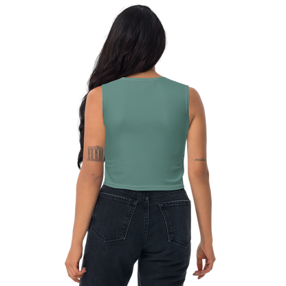 Michigan Upper Peninsula Crop Tank (w/ UP USA Flag) | Copper Green