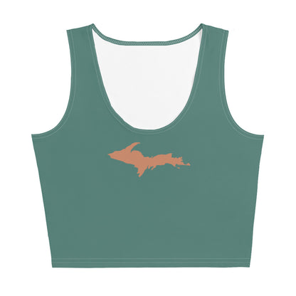 Michigan Upper Peninsula Crop Tank (w/ Copper UP Outline) | Copper Green